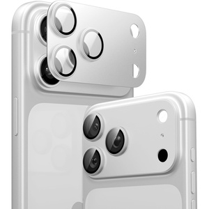 TORRAS for iPhone 17 Pro Camera Lens Protector, [Metal Frame] with Military Grade 9H+ Tempered Glass, Full Coverage, Anti-Scratch, 12 FT Shatterproof, Case Friendly, One-Piece, Deep Blue, 1 Pack(Silver)