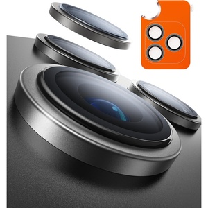 TORRAS iPhone 15 Pro Max/15 Pro Camera Lens Protector, Black Titanium(Gray)