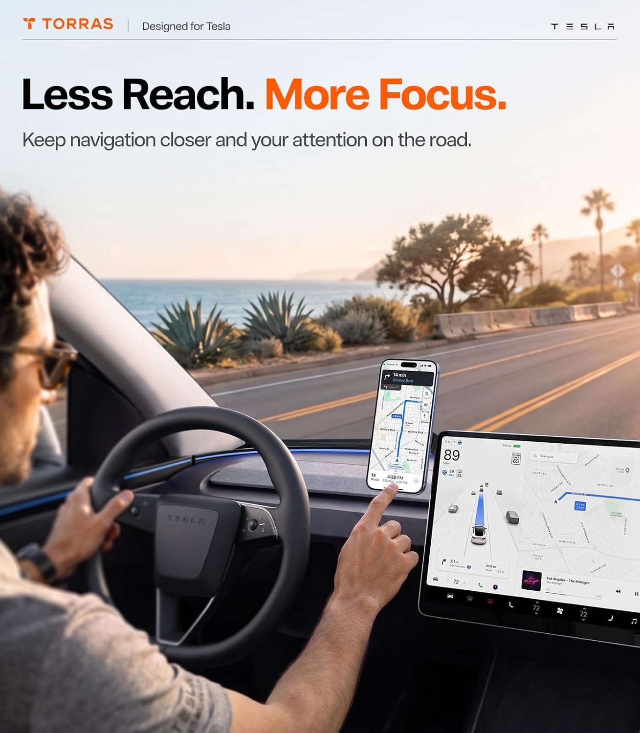 image:imageTORRAS Stow Tesla Phone Mount Hidden amp Strong Magnet 360Rotation Foldable Tesla Phone Holder Fit for All Phones Tesla MagSafe Car Mount Tesla Accessories for Model Y Model 3SXCybertruck