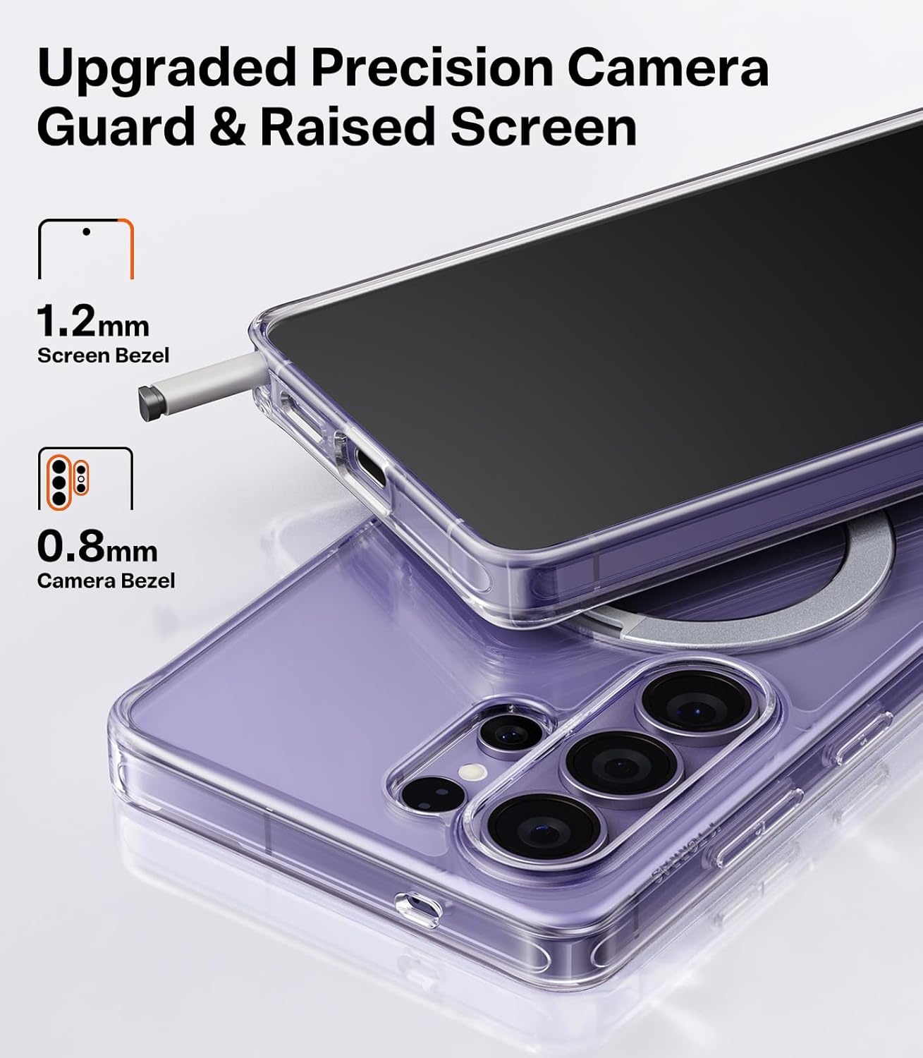 image:imageTORRAS Q3 Spin for Samsung Galaxy S26 Case 360 Magnetic Stand Black Compatible with MagSafe 4X MilitaryGrade Shockproof Builtin Kickstand Slim Phone Case for Samsung Galaxy S26Clear