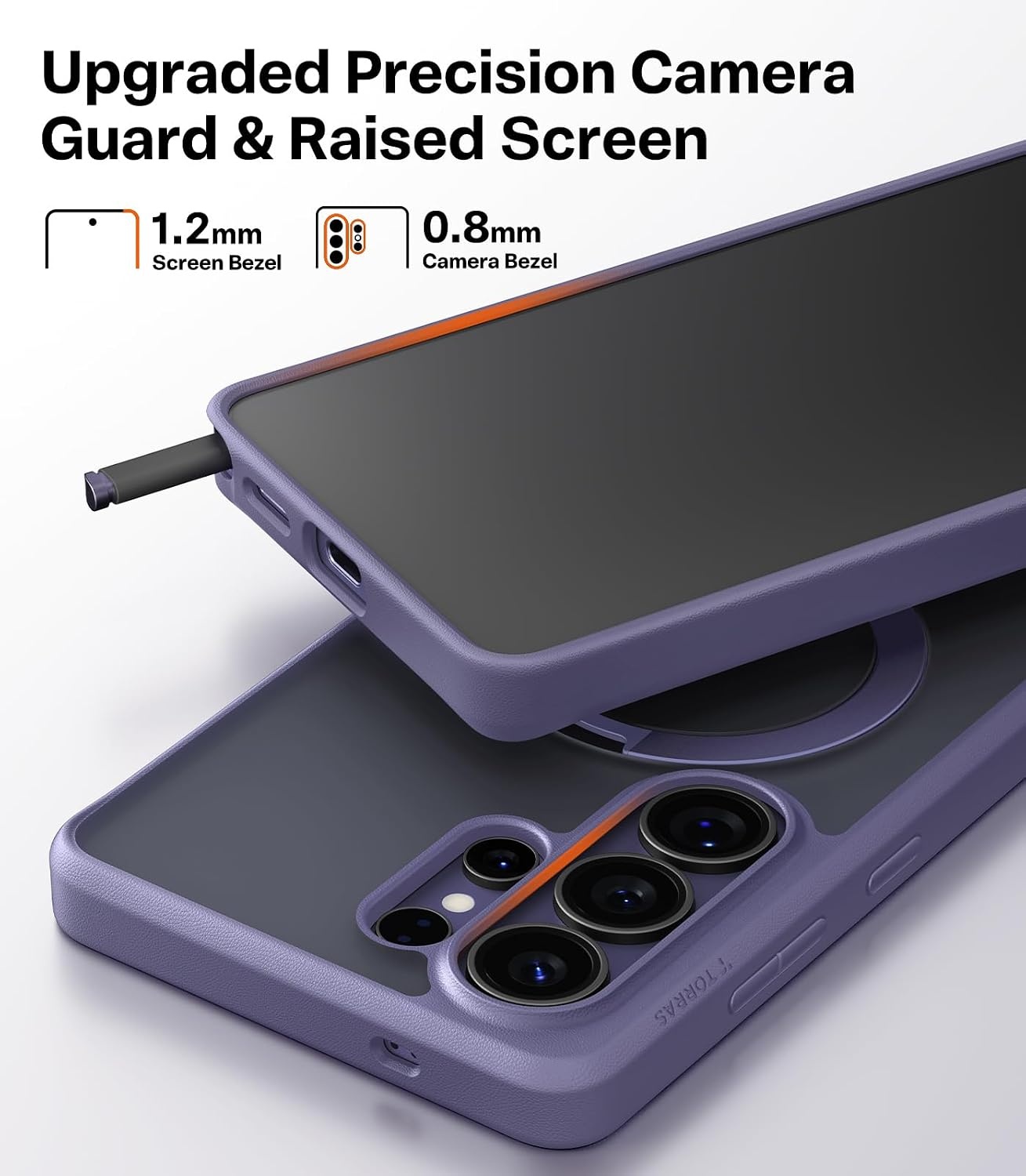 image:imageTORRAS Q3 Spin for Samsung Galaxy S26 Case 360 Magnetic Stand Black Compatible with MagSafe 4X MilitaryGrade Shockproof Builtin Kickstand Slim Phone Case for Samsung Galaxy S26Violet