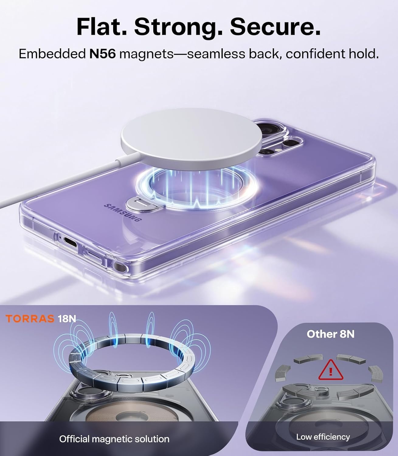 image:imageTORRAS Q3 Spin for Samsung Galaxy S26 Case 360 Magnetic Stand Black Compatible with MagSafe 4X MilitaryGrade Shockproof Builtin Kickstand Slim Phone Case for Samsung Galaxy S26Clear