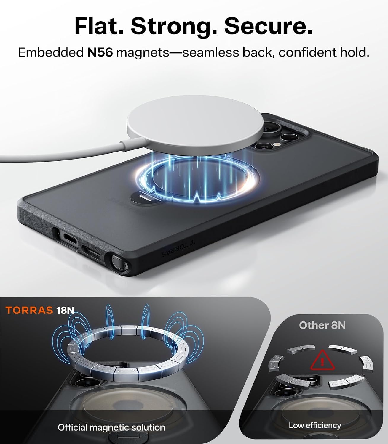image:imageTORRAS Q3 Spin for Samsung Galaxy S26 Case 360 Magnetic Stand Black Compatible with MagSafe 4X MilitaryGrade Shockproof Builtin Kickstand Slim Phone Case for Samsung Galaxy S26S25 UltraBlack