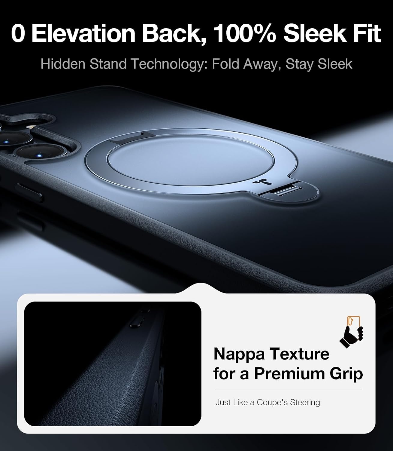 image:imageTORRAS Q3 Spin for Samsung Galaxy S26 Case 360 Magnetic Stand Black Compatible with MagSafe 4X MilitaryGrade Shockproof Builtin Kickstand Slim Phone Case for Samsung Galaxy S26Matte Black