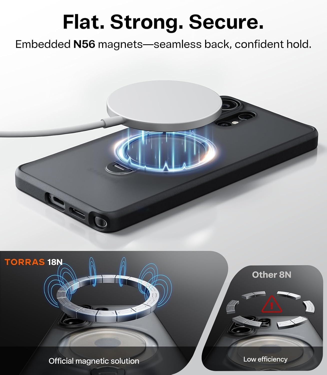 image:imageTORRAS Q3 Spin for Samsung Galaxy S26 Case 360 Magnetic Stand Black Compatible with MagSafe 4X MilitaryGrade Shockproof Builtin Kickstand Slim Phone Case for Samsung Galaxy S26Matte Black