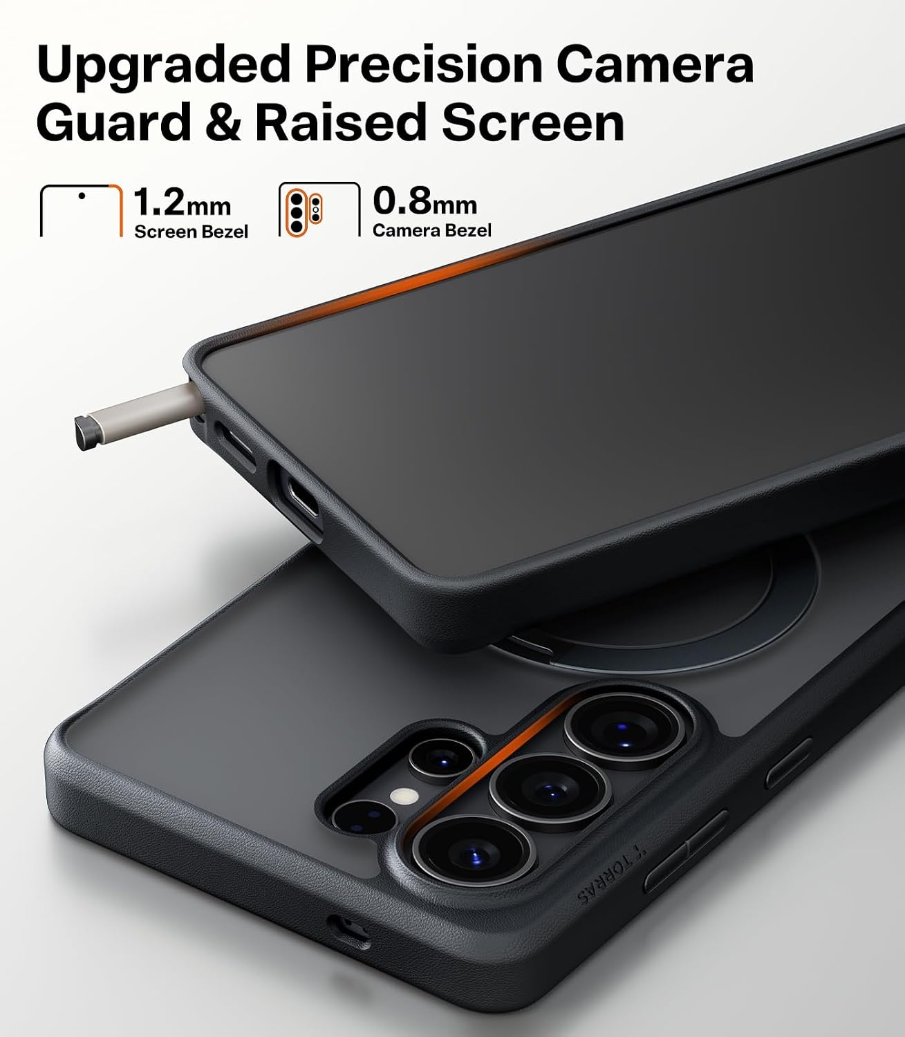 image:imageTORRAS Q3 Spin for Samsung Galaxy S26 Case 360 Magnetic Stand Black Compatible with MagSafe 4X MilitaryGrade Shockproof Builtin Kickstand Slim Phone Case for Samsung Galaxy S26Matte Black