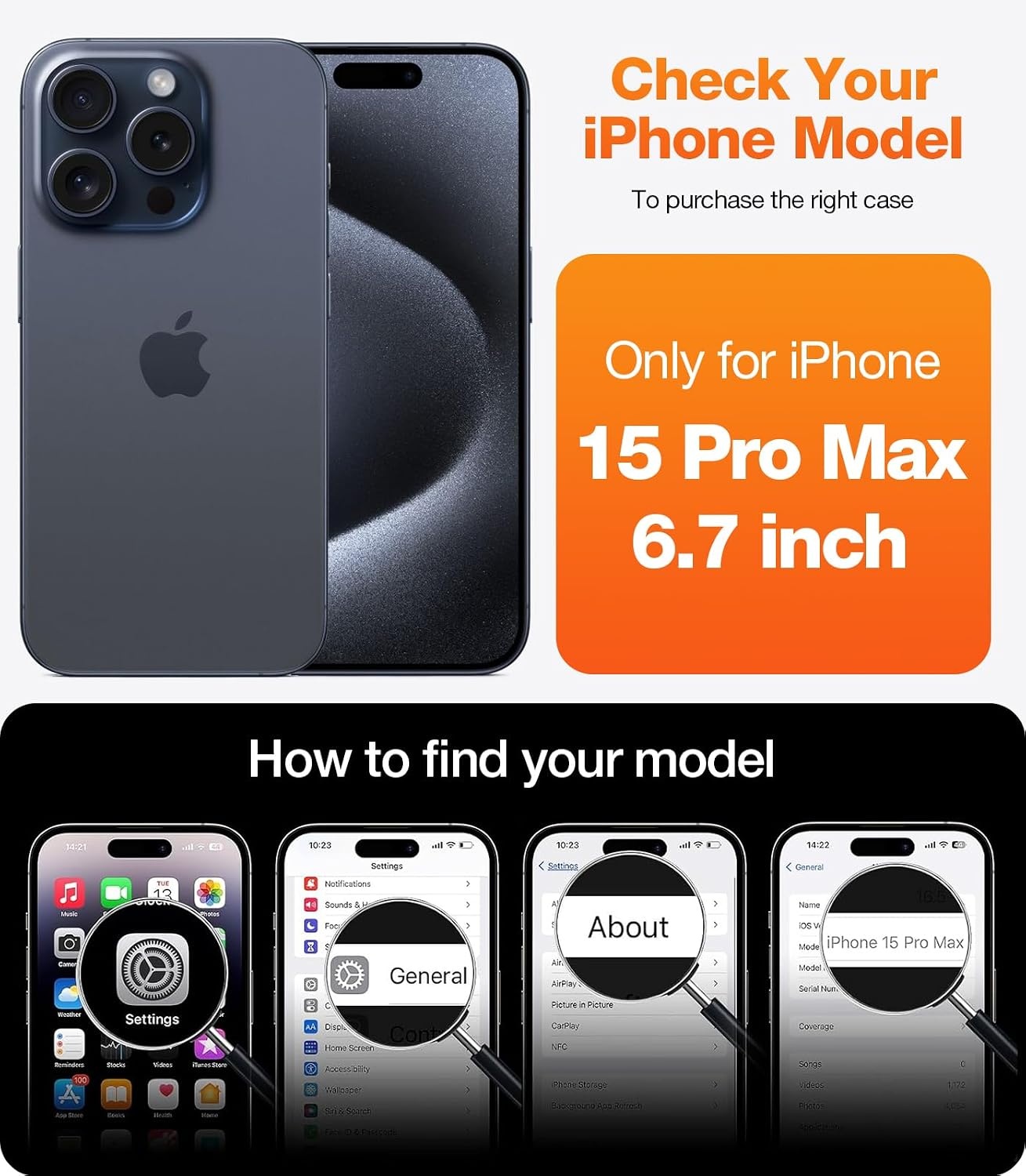 image:imageTORRAS Shockproof for iPhone 15 ProMax Case Gray 12FT Military Grade Drop Tested Translucent Slim Protective Matte Hard Plastic Back Phone Case for iPhone 15 Pro Max Case 67 5G Guardian GreyClear