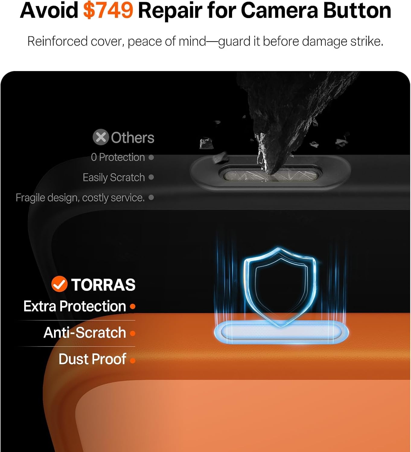 image:imageTORRAS Shockproof for iPhone 15 ProMax Case Gray 12FT Military Grade Drop Tested Translucent Slim Protective Matte Hard Plastic Back Phone Case for iPhone 15 Pro Max Case 67 5G Guardian GreyCosmic Orange