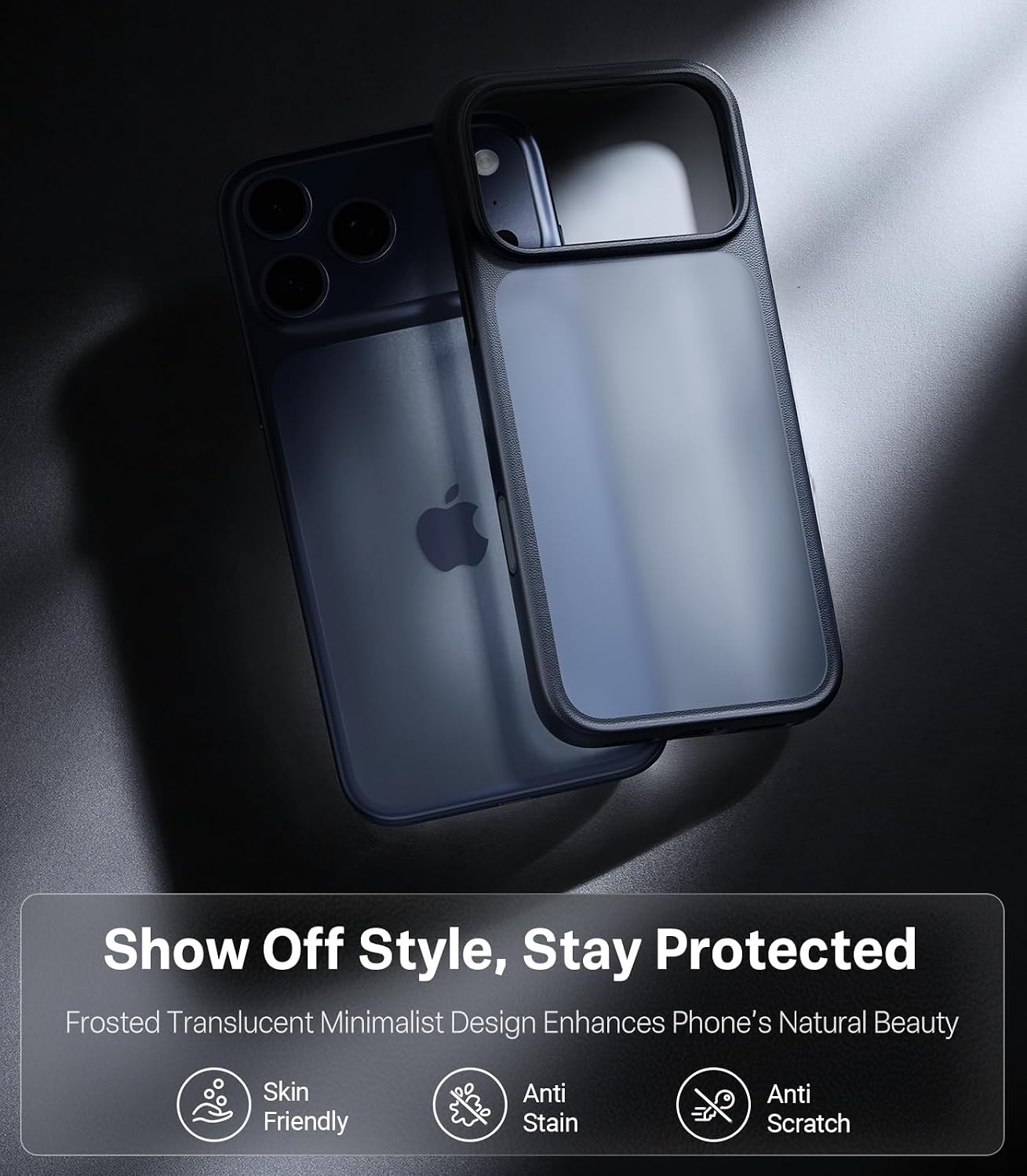 image:imageTORRAS Shockproof for iPhone 15 ProMax Case Gray 12FT Military Grade Drop Tested Translucent Slim Protective Matte Hard Plastic Back Phone Case for iPhone 15 Pro Max Case 67 5G Guardian GreyBlack