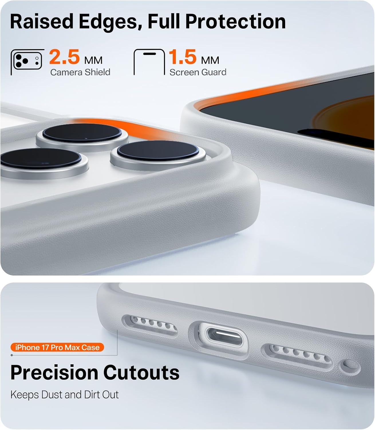 image:imageTORRAS Shockproof for iPhone 15 ProMax Case Gray 12FT Military Grade Drop Tested Translucent Slim Protective Matte Hard Plastic Back Phone Case for iPhone 15 Pro Max Case 67 5G Guardian GreyGrey