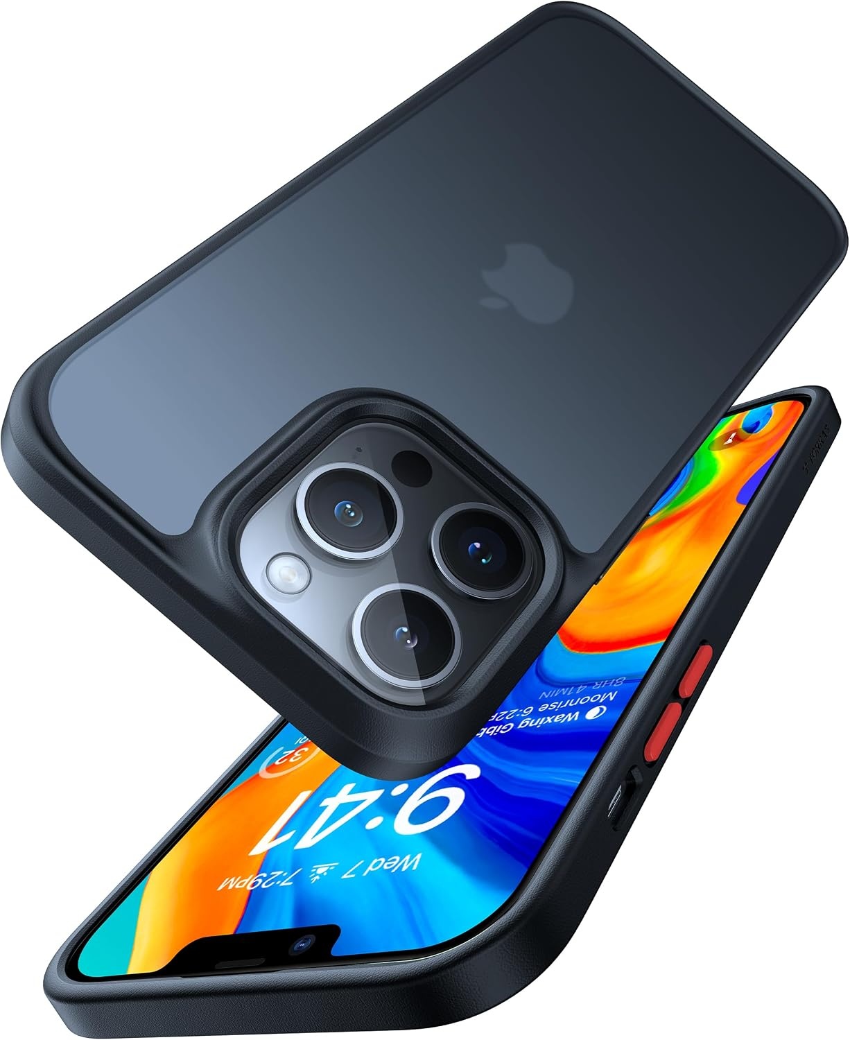image:imageTORRAS Shockproof for iPhone 15 ProMax Case Gray 12FT Military Grade Drop Tested Translucent Slim Protective Matte Hard Plastic Back Phone Case for iPhone 15 Pro Max Case 67 5G Guardian GreyBlack
