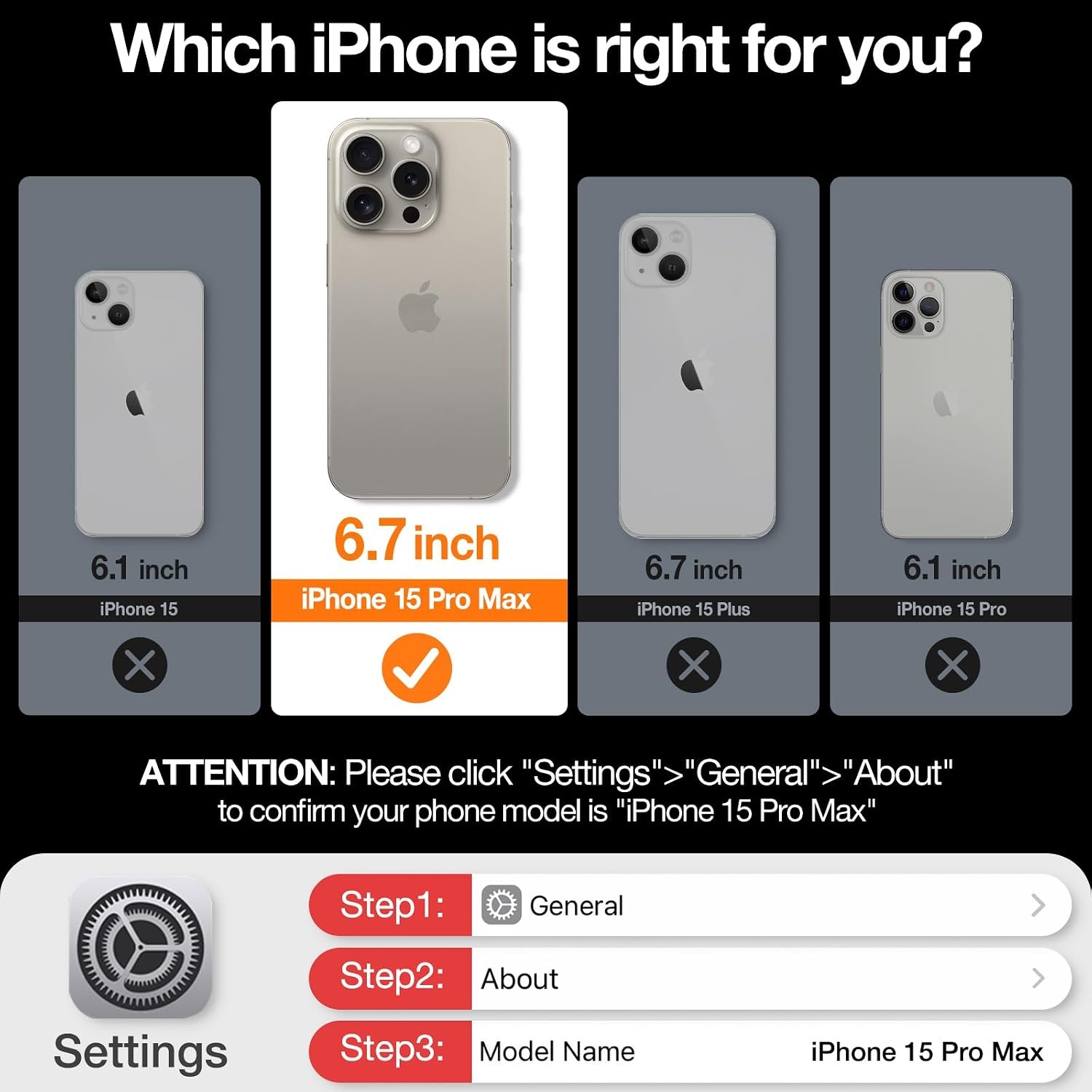 image:imageTORRAS Shockproof for iPhone 15 ProMax Case Gray 12FT Military Grade Drop Tested Translucent Slim Protective Matte Hard Plastic Back Phone Case for iPhone 15 Pro Max Case 67 5G Guardian GreyGray Titanium