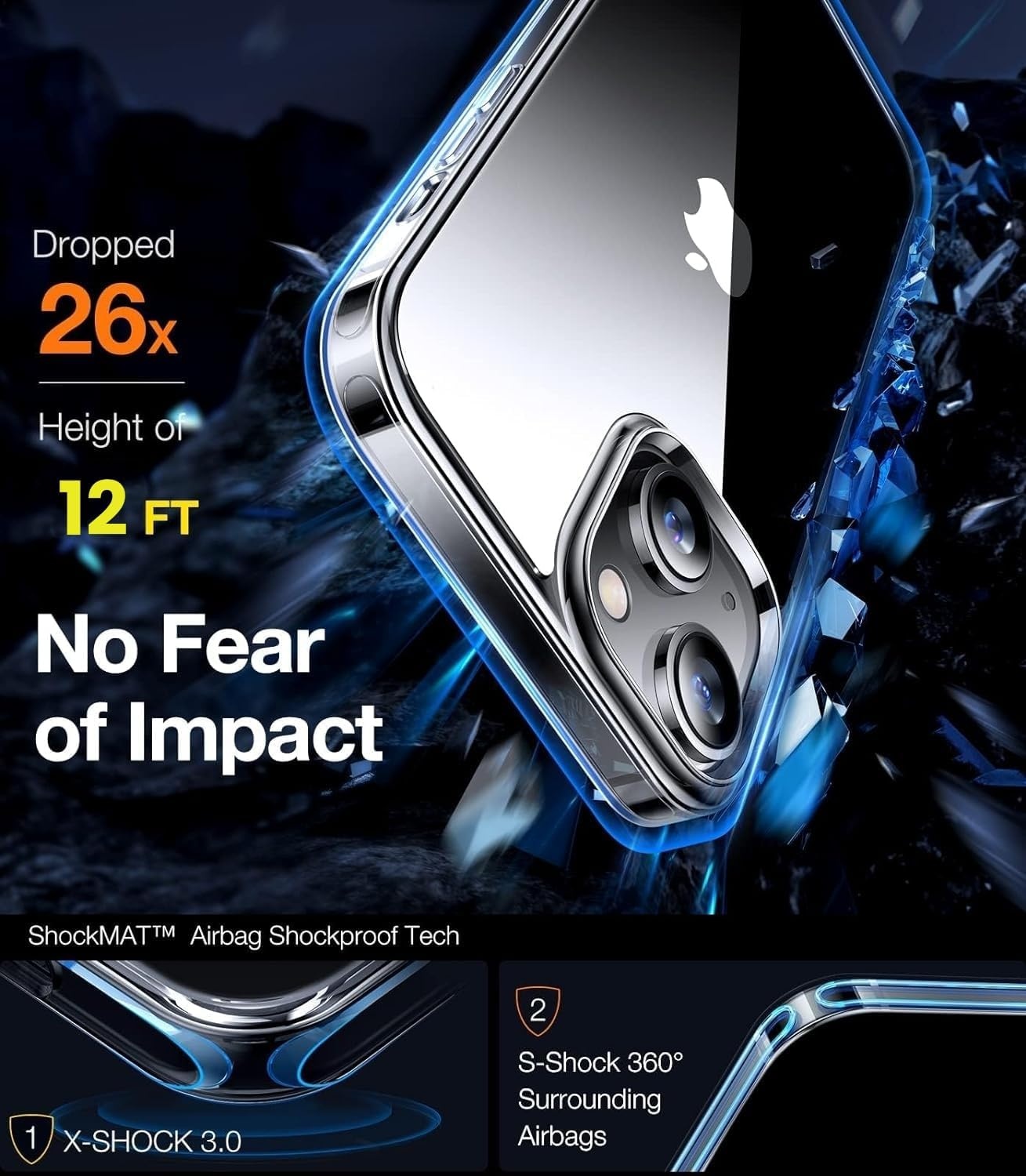 image:imageTORRAS Shockproof for iPhone 15 ProMax Case Gray 12FT Military Grade Drop Tested Translucent Slim Protective Matte Hard Plastic Back Phone Case for iPhone 15 Pro Max Case 67 5G Guardian GreyClear