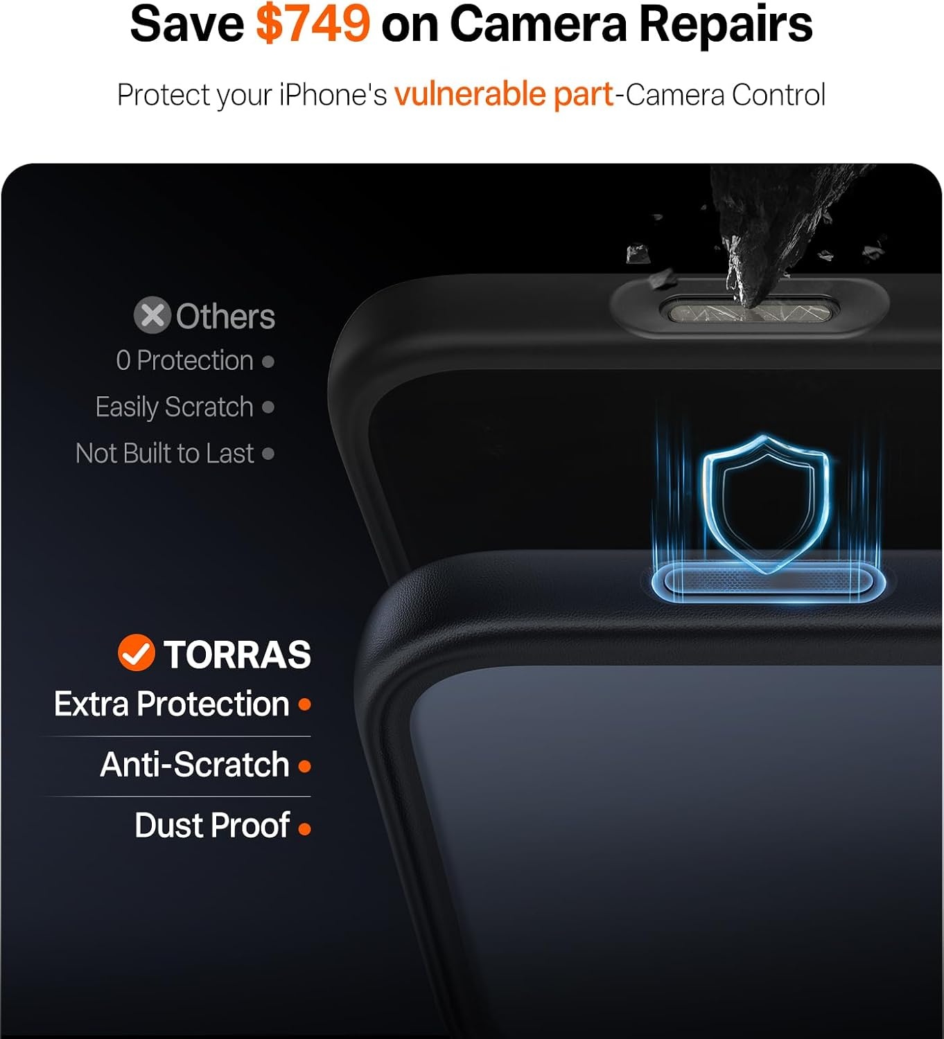 image:imageTORRAS Shockproof for iPhone 15 ProMax Case Gray 12FT Military Grade Drop Tested Translucent Slim Protective Matte Hard Plastic Back Phone Case for iPhone 15 Pro Max Case 67 5G Guardian GreyBlack