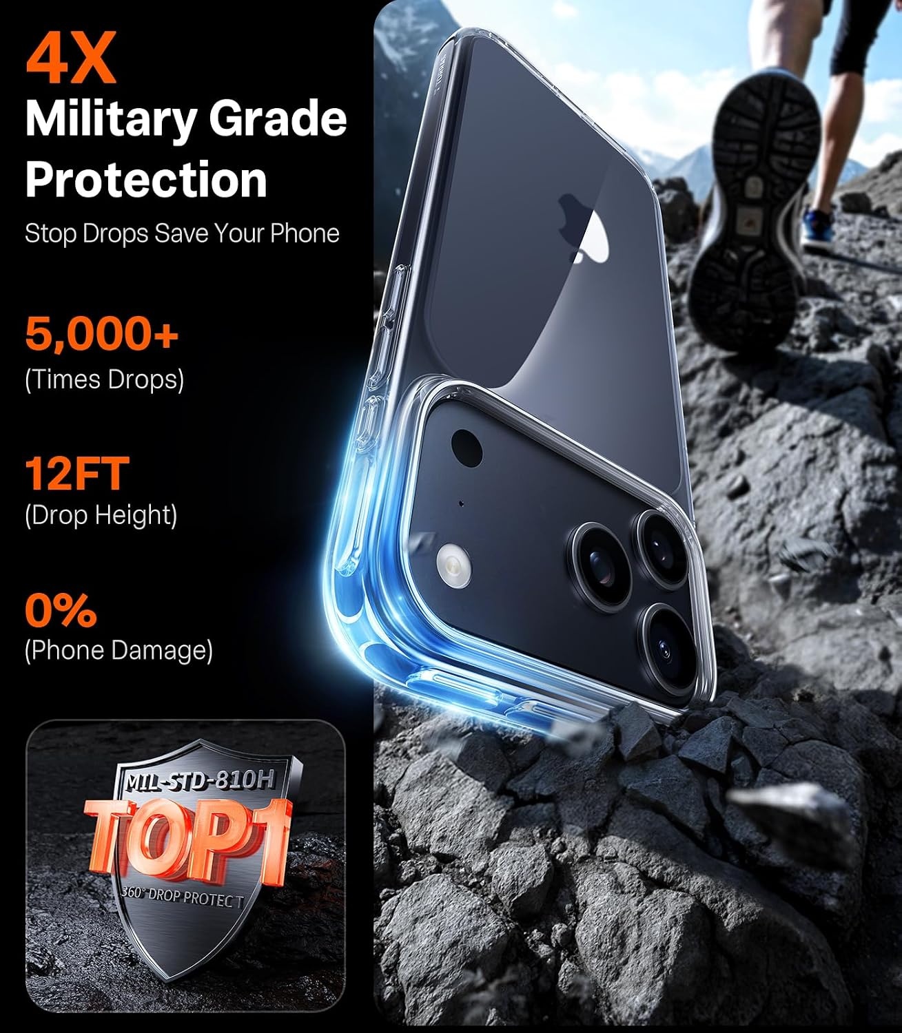 image:imageTORRAS Shockproof for iPhone 15 ProMax Case Gray 12FT Military Grade Drop Tested Translucent Slim Protective Matte Hard Plastic Back Phone Case for iPhone 15 Pro Max Case 67 5G Guardian GreyClear