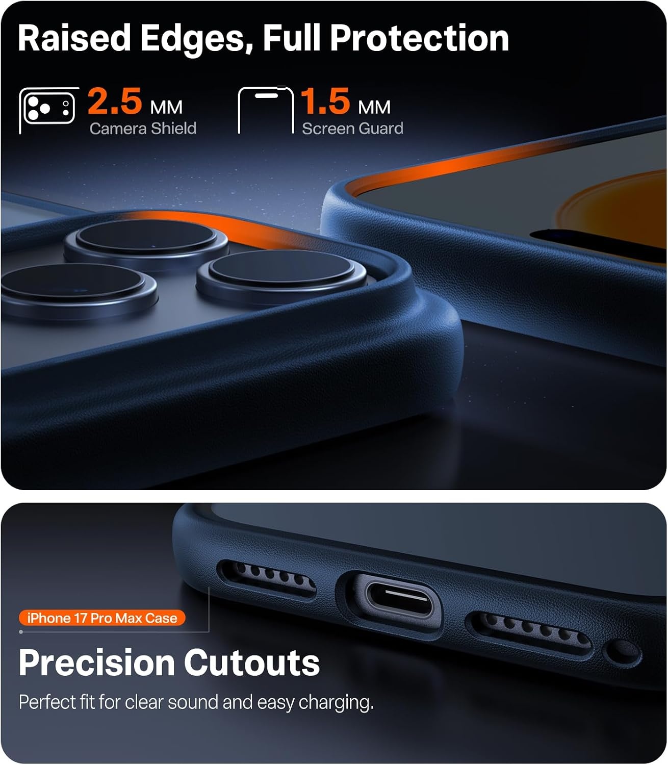 image:imageTORRAS Shockproof for iPhone 15 ProMax Case Gray 12FT Military Grade Drop Tested Translucent Slim Protective Matte Hard Plastic Back Phone Case for iPhone 15 Pro Max Case 67 5G Guardian GreyDeep Blue