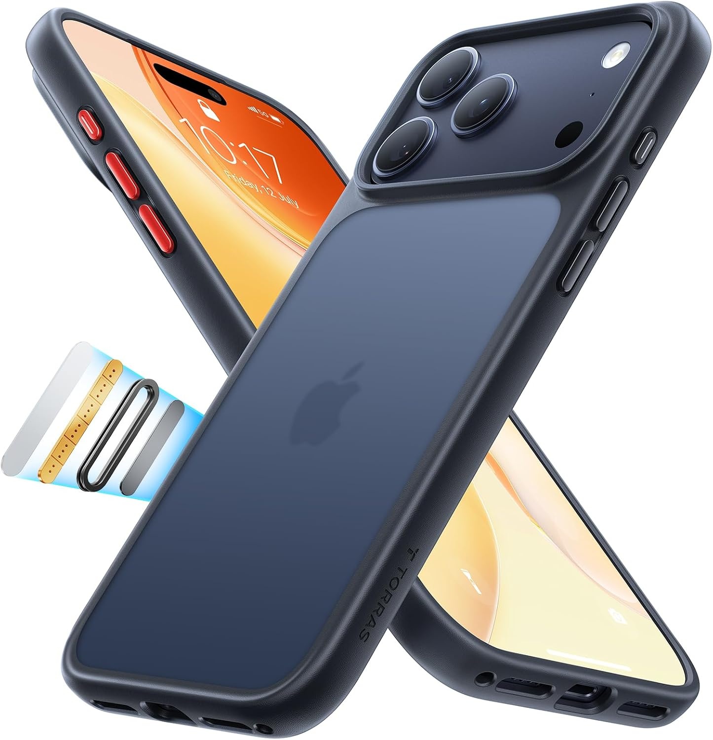 image:imageTORRAS Shockproof for iPhone 15 ProMax Case Gray 12FT Military Grade Drop Tested Translucent Slim Protective Matte Hard Plastic Back Phone Case for iPhone 15 Pro Max Case 67 5G Guardian GreyBlack