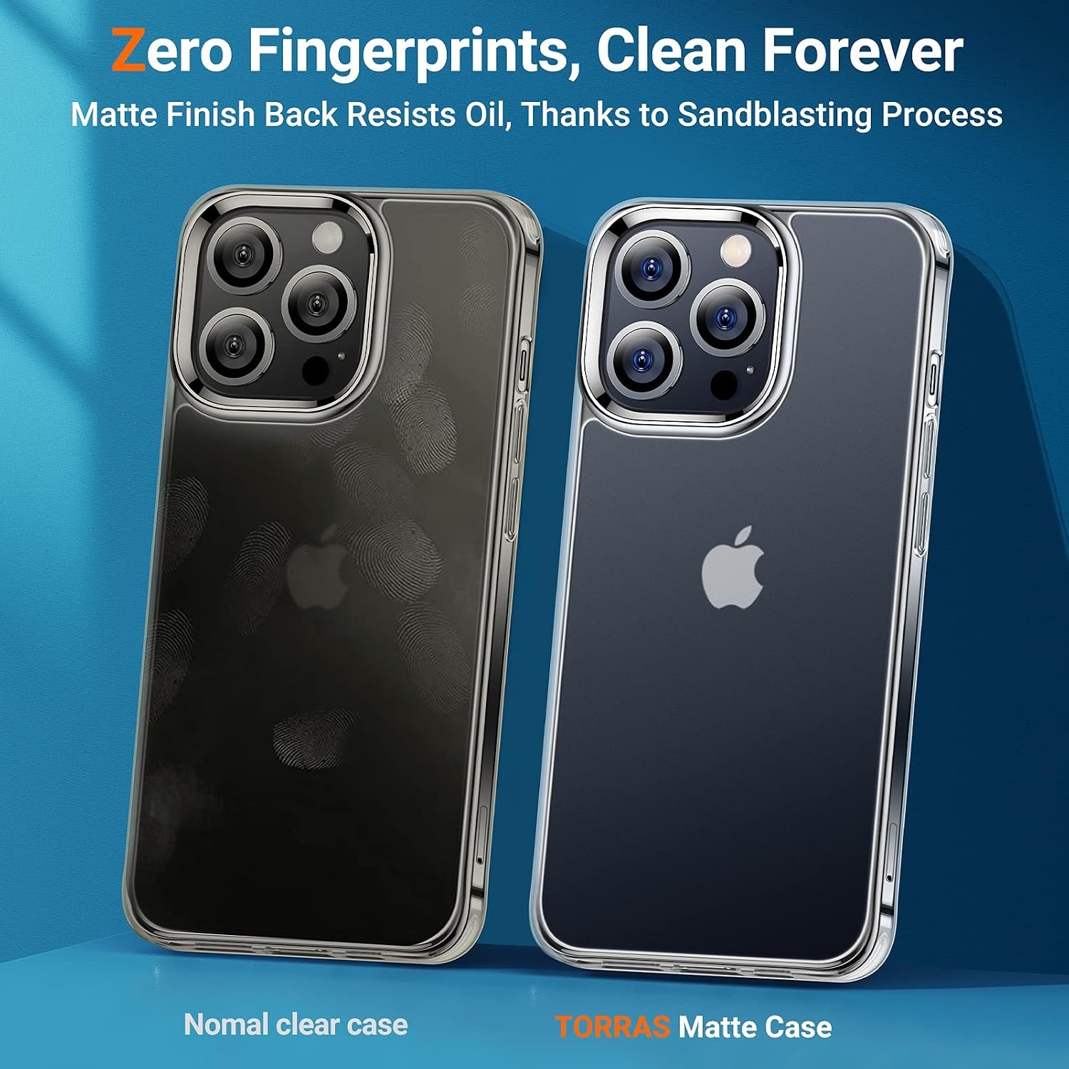 image:imageTORRAS Shockproof for iPhone 15 ProMax Case Gray 12FT Military Grade Drop Tested Translucent Slim Protective Matte Hard Plastic Back Phone Case for iPhone 15 Pro Max Case 67 5G Guardian GreyClear