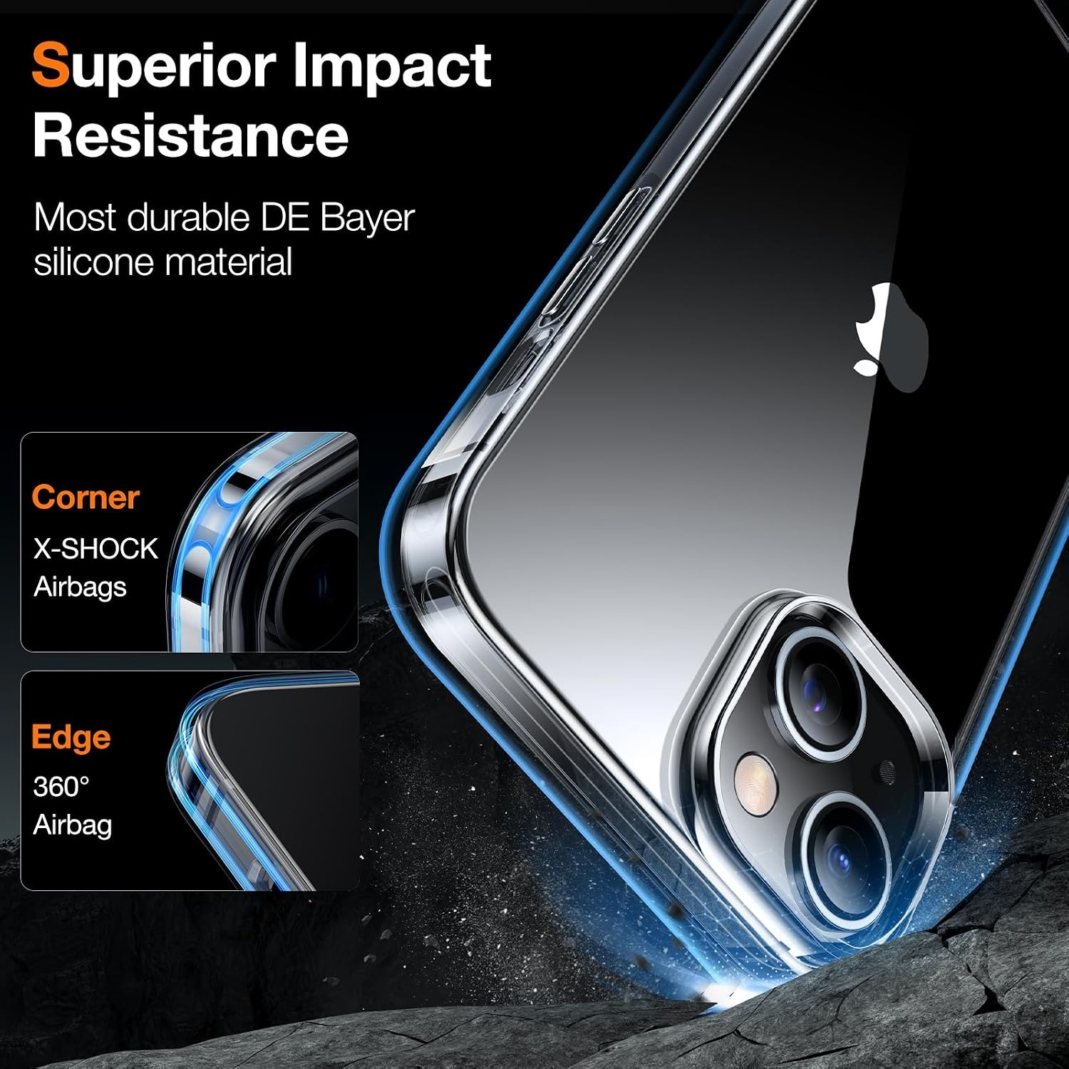 image:imageTORRAS Shockproof for iPhone 15 ProMax Case Gray 12FT Military Grade Drop Tested Translucent Slim Protective Matte Hard Plastic Back Phone Case for iPhone 15 Pro Max Case 67 5G Guardian GreyClear