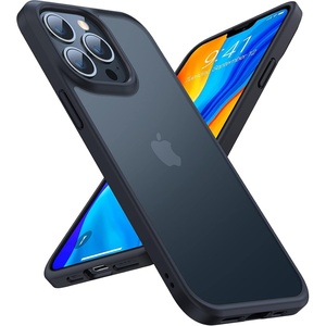 TORRAS Shockproof for iPhone 15 ProMax Case Gray, [12FT Military Grade Drop Tested] Translucent Slim Protective Matte Hard Plastic Back Phone Case for iPhone 15 Pro Max Case 6.7″ 5G Guardian, Grey(Black)